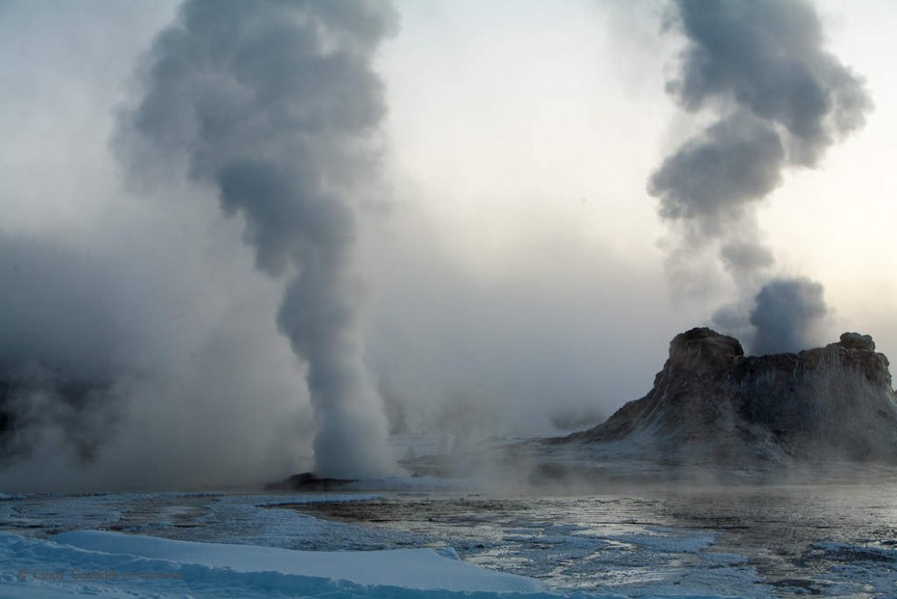 Castle Geyser, Steam and Fog