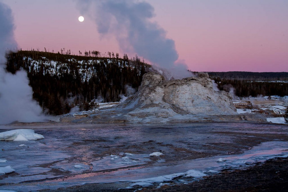 Castle Geyser Moonrise