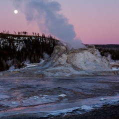 Castle Geyser Moonrise